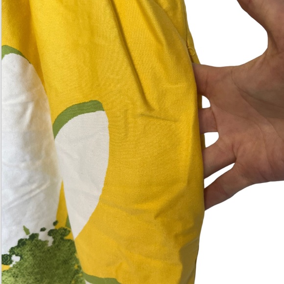 Studio I Yellow Sleeveless V-Neck Daisy A-Line Mid length Dress Sz12P Cotton - Picture 7 of 14